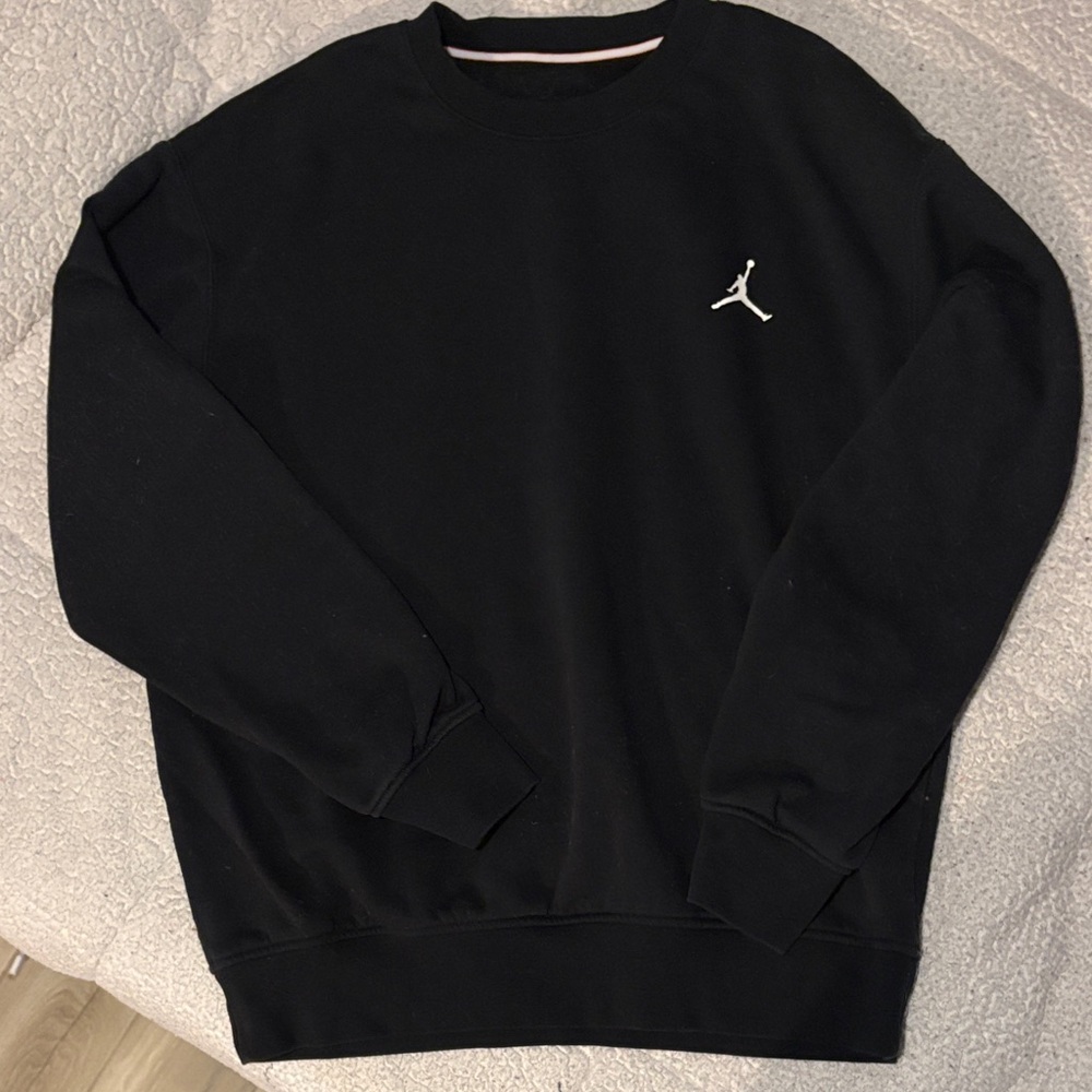 Jordan Black Crewneck Sweatshirt with White Jumpman